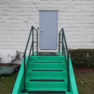 Exterior door with stairway access